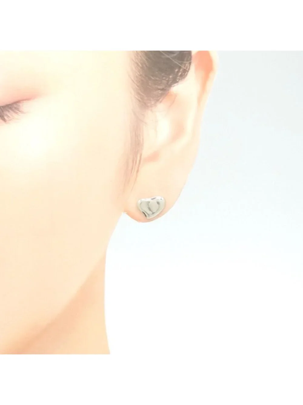 Tiffany & Co Full Heart Earrings Sterling Silver Stud Elsa Peretti Vintage